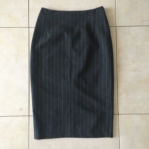St. Vincent High-Waisted Charcoal Grey Pinstripe Skirt